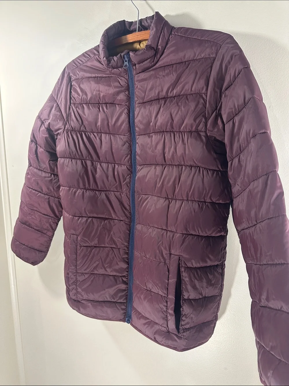 Old Navy Boy’s Quilted Puffer Coat Jacket in Burgundy Red XL (14-16) - Picture 2 of 6